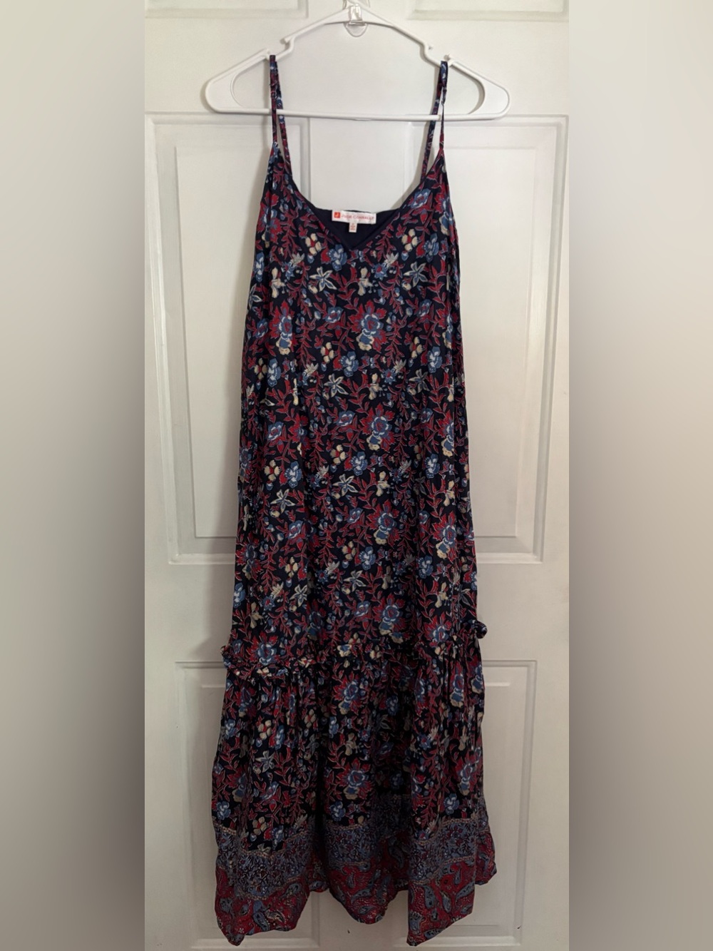 Jude Connally Floral Maxi Dress Small Cotton Tiered Boho